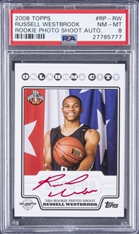 2008-09 Topps Rookie Photo Shoot Autographs Red #RP-RW Russell Westbrook Signed Rookie Card - PSA NM-MT 8